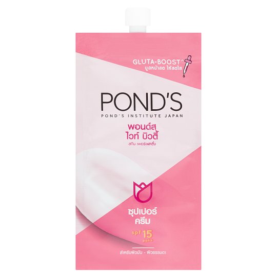 Натуральный антивозрастной крем для лица из Тайланда PONDS White Beauty Skin Perfecting Super Cream SPF 15 PA++ купить в Москве и Московской области.